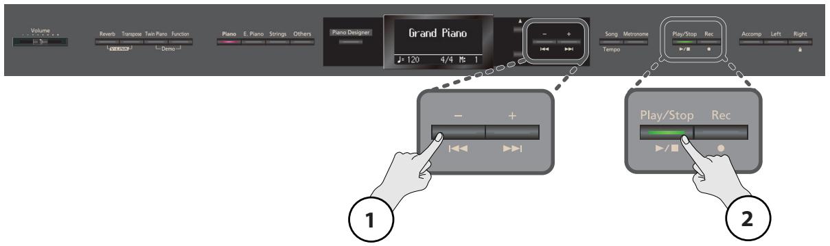 ROLAND HP307-PE - Lancer/arrêter l'enregistrement - 2