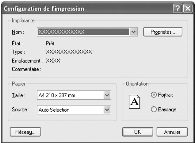 PENTAX K10D - Cliquez sur [paramètres d'impression] dans la boite de dialogue [imprimer] ou [mise en page]. - 1