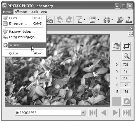 PENTAX K10D - -Réglages de la boîte de dialogue [imprimer] - 1