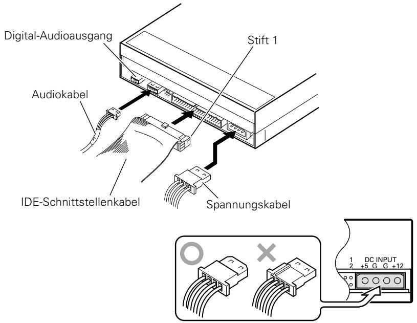 Digital-Audioausgang Stift 1 Audiokabel IDE-Schnittstellenkabel Spannungskabel DC INPUT 1 2 +5 G G +12