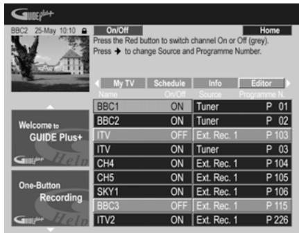 PIONEER DVR-560H-S - Mise en service, ou non, d'un canal - 1