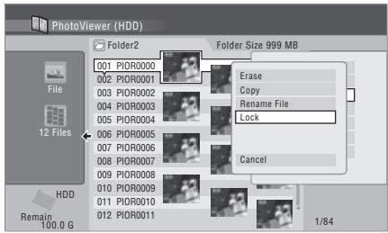 PIONEER DVR-560H-S - Sélectionnez 'Lock' ou 'Lock Folder Contents'. - 1