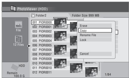 PIONEER DVR-560H-S - Sélectionnez l'item 'Copy' ou 'Copy Folder Contents'. - 2