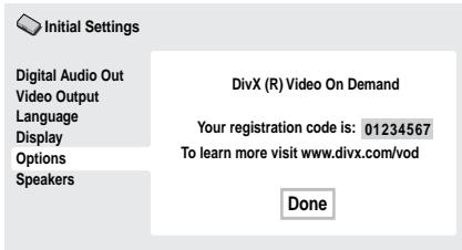 PIONEER DV-610AV-S - Affichage du code d'enregistrement VOD DivX - 2
