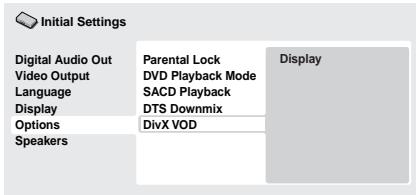 PIONEER DV-610AV-S - Affichage du code d'enregistrement VOD DivX - 1