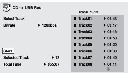 PIONEER DV-610AV-S - Appuyez sur USB REC pour afficher I'écran 'CD -> USB Rec'. - 2