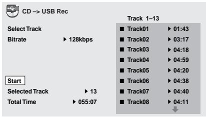 PIONEER DV-610AV-S - Drucken Sie USB REC, wonach der Bildschirm „CD -> USB Rec" erscheint. - 2