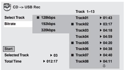 PIONEER DV-610AV-S - Wahlen Sie die Bitrate (Übertragungsrate). - 1
