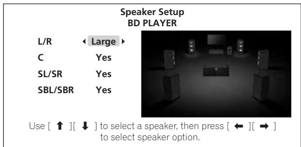 PIONEER BDP-LX08 - Sélectionnez l'enceinte et changez son réglage. - 2
