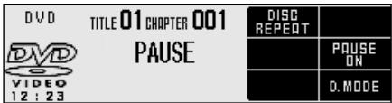 DVD TITLE 01 CHAPTER 001 DAVID PAUSE VIDEO 12 : 23 DISC REPEAT PAUSE ON D. MODE