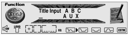 PIONEER DEH-P920R - Select the AUX Title Input mode (Title Input ABC) in the Detailed Setting Menu. - 2