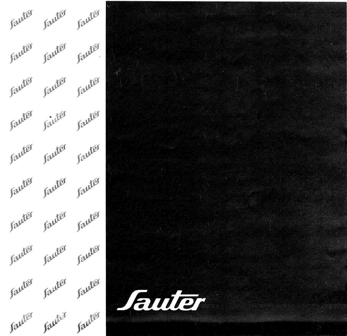 SAUTER E2600S2 - Installation utilisation entretien - 1