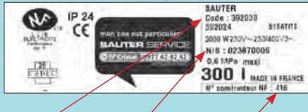 SAUTER PRODIGIO 150 L - 2-Si votre probleme persiste,relevez les    références du produit - 1