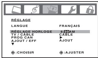 TOSHIBA 20HLV86 - Réglage de l'horloge: (Exemple: On peut régler l'horloge à 8h30 du matin) - 2