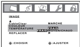 TOSHIBA 20HLV86 - Pour selectionner la températe de couleur: - 1