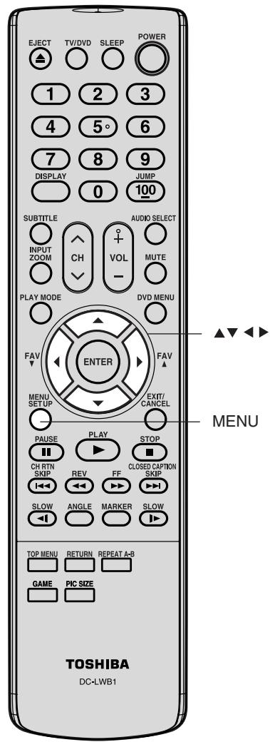 TOSHIBA 20HLV86 - Pour activer la fonction FORMAT: - 2