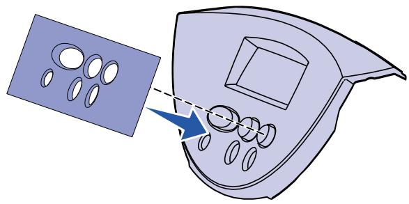 LEXMARK C750 - Anbringen einer selbstbenden Bediener-konsolsenschablone - 1