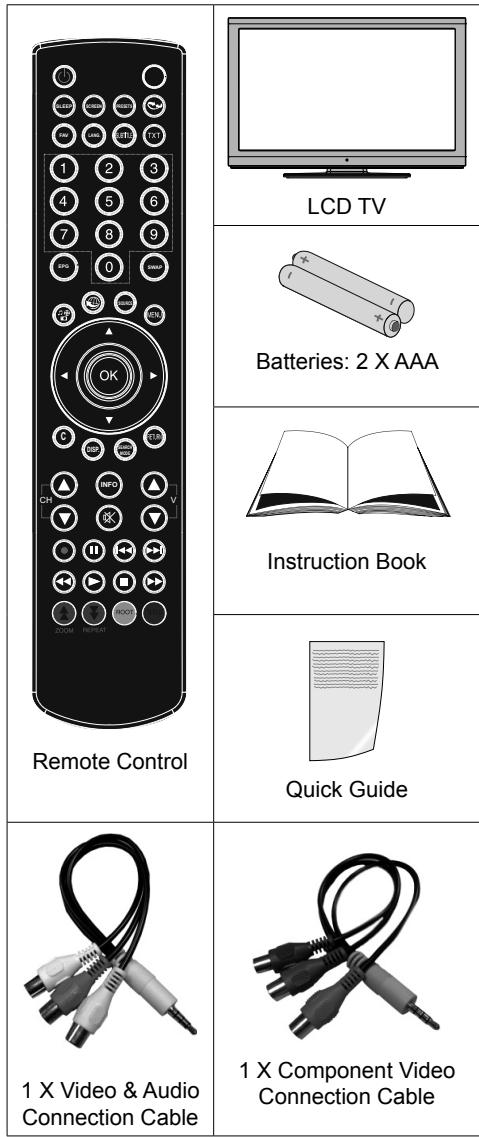 SHARP LC-32LE140E - Package Contents - 1