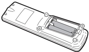 SHARP BD-HP21U - Insertion des piles dans la télécommande - 2