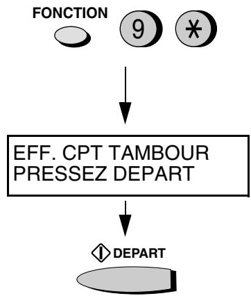 SHARP FO-2950M - Remettez le compteur du tambour à zéro en appuyant sur les touches suivantes: - 1