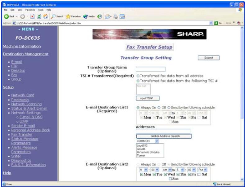 SHARP FO-DC535 - Storing transfer groups - 2