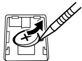 Diagram showing a hand holding a pencil with an arrow pointing to a circular button labeled with a plus sign, indicating a process or operation.
