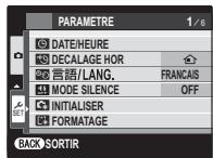 FUJIFILM HS10 - Affichez le menu de configuration. - 1