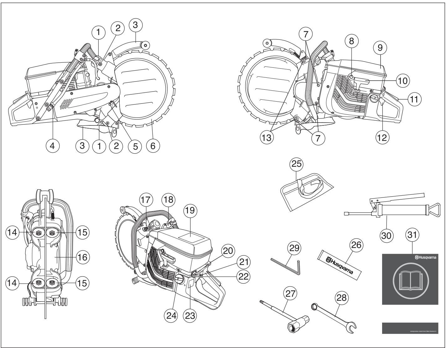 HUSQVARNA K 960 RING - DÉCLARATION DE GARANTIE POUR LA LUTTE CONTRE LES ÉMISSIONS - 1