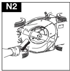 Illustration of a hand using a tool to adjust or install a mechanical component (no text or symbols visible)