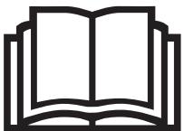 Simple line drawing of an open book with no text or symbols visible