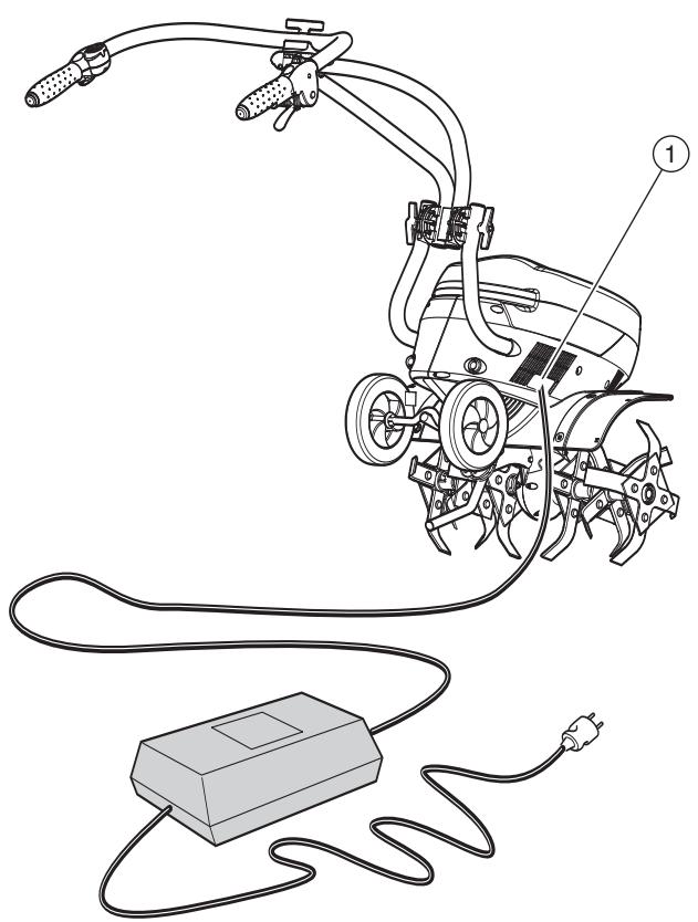HUSQVARNA TB1000 - Charge de la batterie sur la machine. - 1