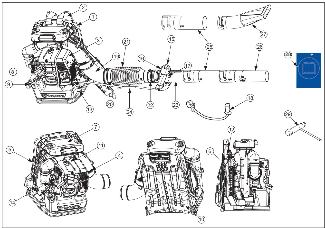 HUSQVARNA 350BT - Quels sont les composant? - 1