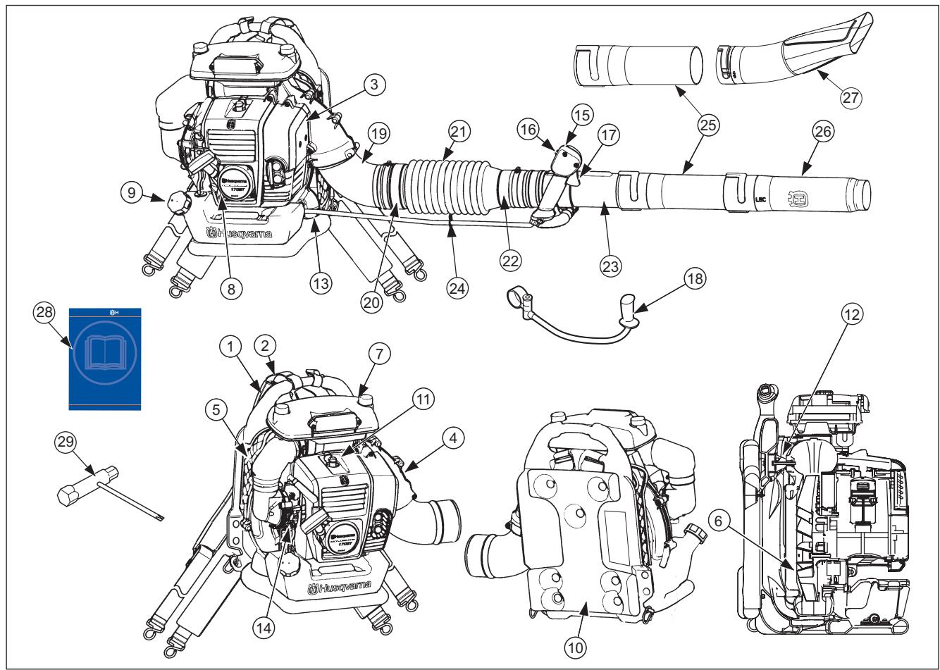 HUSQVARNA 350BT - Quels sont les composant? - 1