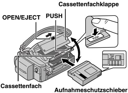 Cassettenfachklappe OPEN/EJECT PUSH Cassettenfach Aufnahmeschutzschieber