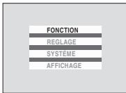 FONCTION REGLAGE SYSTÈME AFFICHAGE