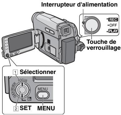 JVC GR-D720E - Modification des réglages des menus - 1