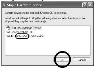 JVC GR-D770 - Entfernen des USB-Kabels (Windows®) - 3