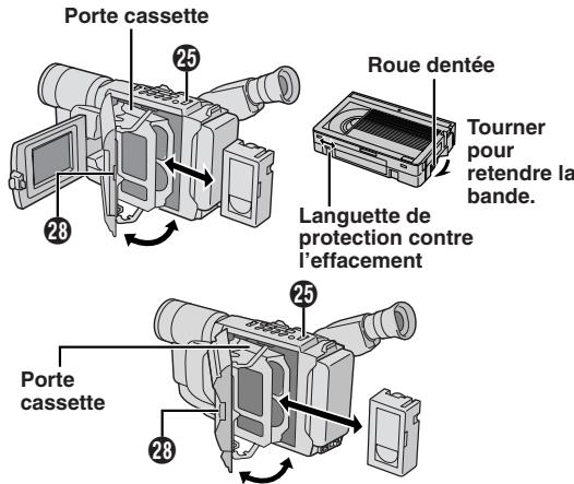 JVC GR-SXM48 - Mise en place et retrait d'une cassette - 1