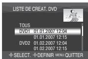 JVC GZ-MG275E - Sélectionner une option et afficher la liste de création de DVD pour les fichiers à copier. - 2