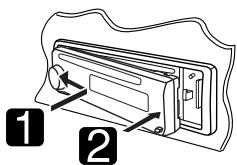 Diagram showing a device with labeled parts, including numbered annotations 1 and 2 pointing to specific components.