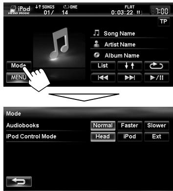 JVC KW-NT3E - Setting the iPod control mode and the speed of the audio books - 1