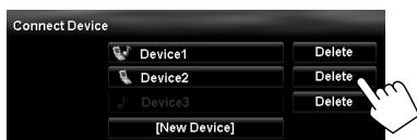 JVC KW-NT3E - Deleting a registered Bluetooth device - 1
