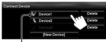JVC KW-NT3E - Connecting/disconnecting a registered Bluetooth device - 2