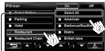 JVC KW-NT3E - To display/hide POI icons on the map - 2