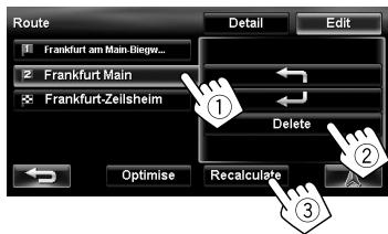 JVC KW-NT3E - To delete a via point - 1