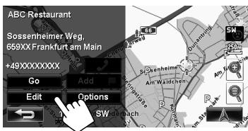 JVC KW-NT3E - Select a registered point you want to edit. - 2