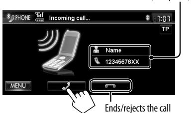 JVC KW-NT3E - Receiving a call - 2