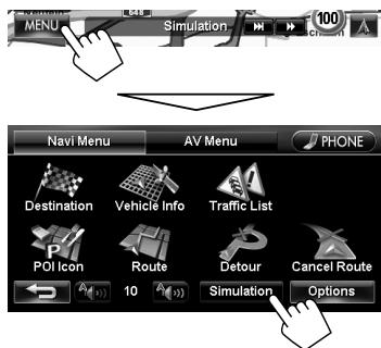 JVC KW-NT3E - To cancel the simulation and resume guidance - 1