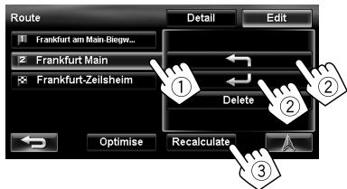 JVC KW-NT3E - Change the sequence of the destination/via points. - 2
