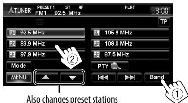 JVC KW-NT3E - Selecting a preset station - 1